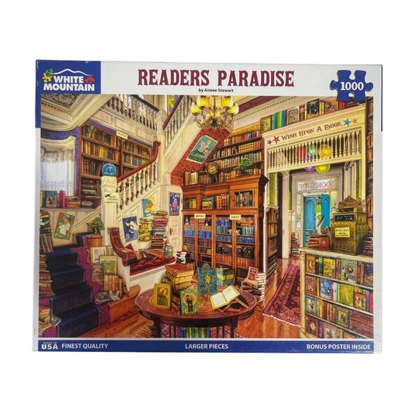 White Mountain Readers Paradise Jigsaw Puzzle 1000 Piece Aimee Stewart - Picture 1 of 9